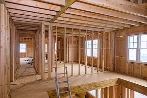 Wooden,Frame,Structure,House,Building,On,A,New,Development,Framing