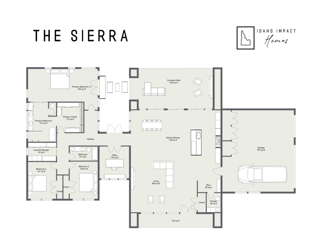 The Sierra Floor Plan, Idaho Impact Homes