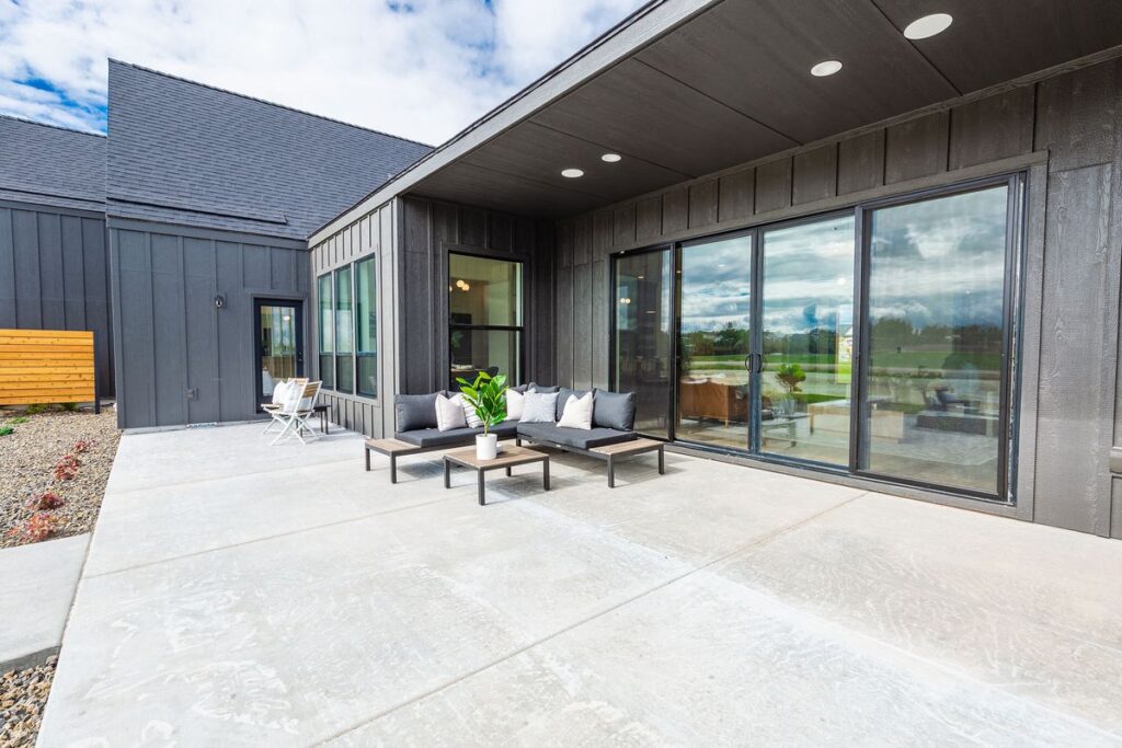 Patio of a Contemporary Ranch Home in Idaho
